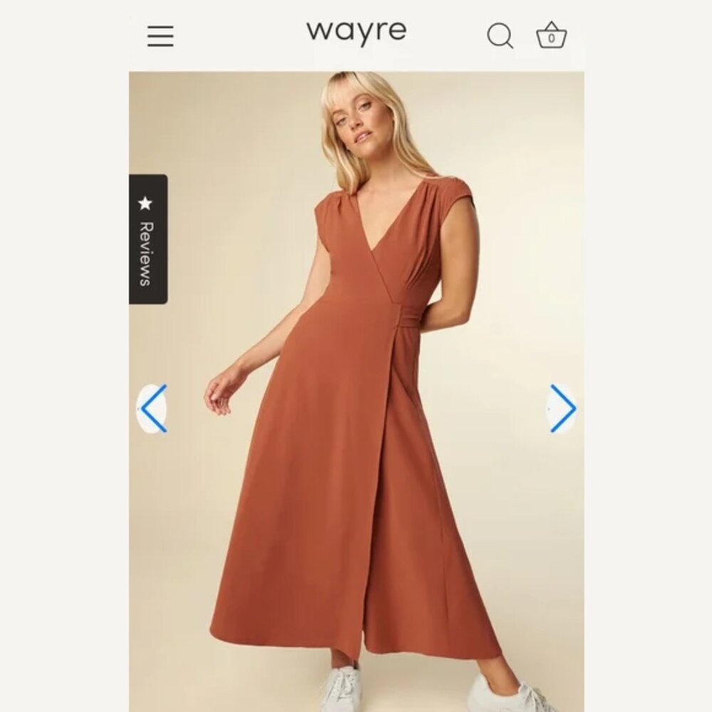 Wayre Roma Wrap Dress, Clay, Size M